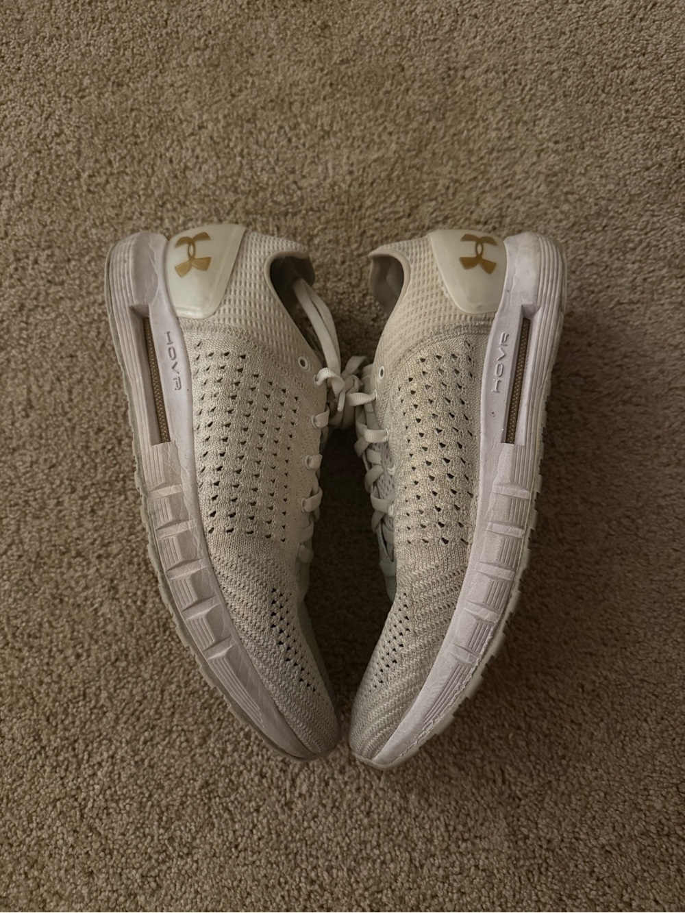 Under Armour Mens Hovr Sonic Running Shoes Gold White Size 9 Athletic Gym